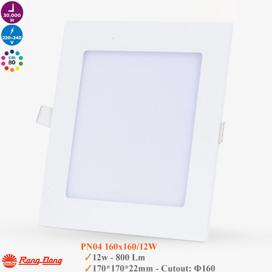Đèn Led Panel Vuông Rạng Đông PN04