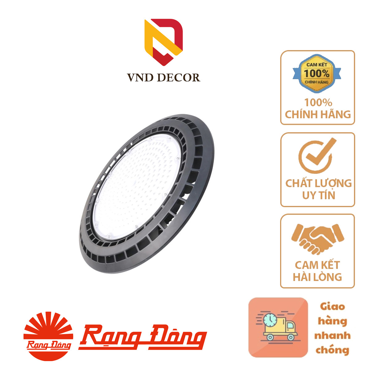 Đèn Led Nhà Xưởng Rạng Đông 200W/250W- Highbay UFO HB03 Rạng Đông
