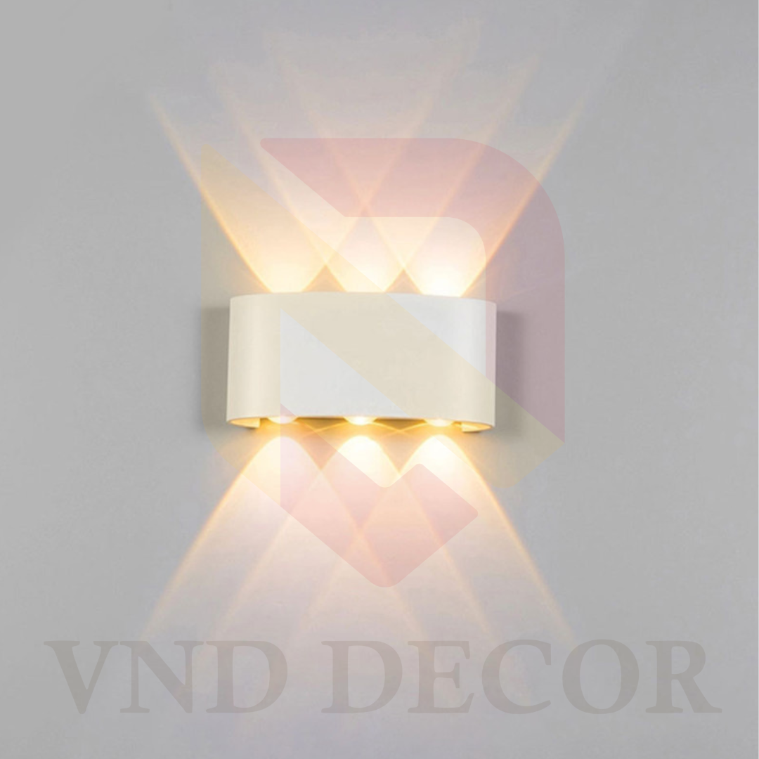 Đèn Hắt Tường 2 Đầu 6W Vỏ Trắng 6 Tia