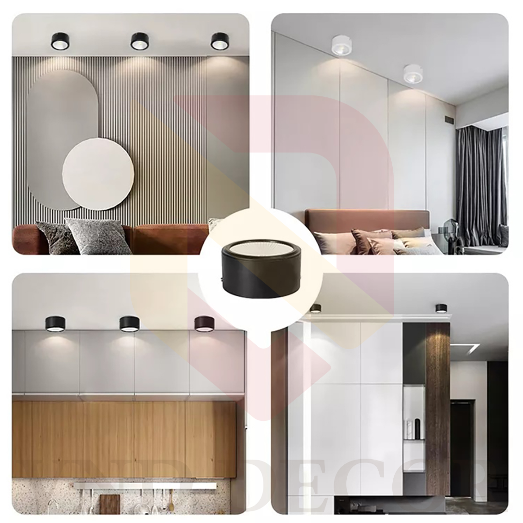 Đèn Ống Bơ Ốp Nổi 12W Viền Vàng Size 115*65mm