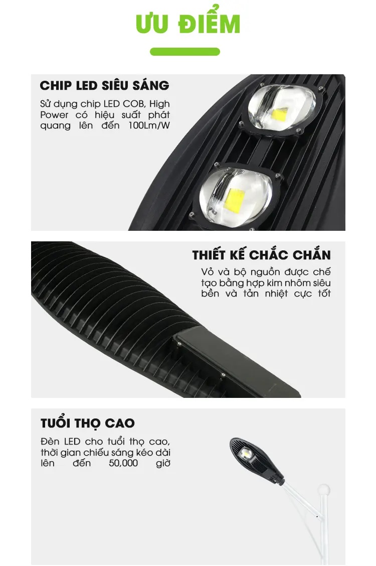 Đèn Đường LED Chiếc Lá 100W