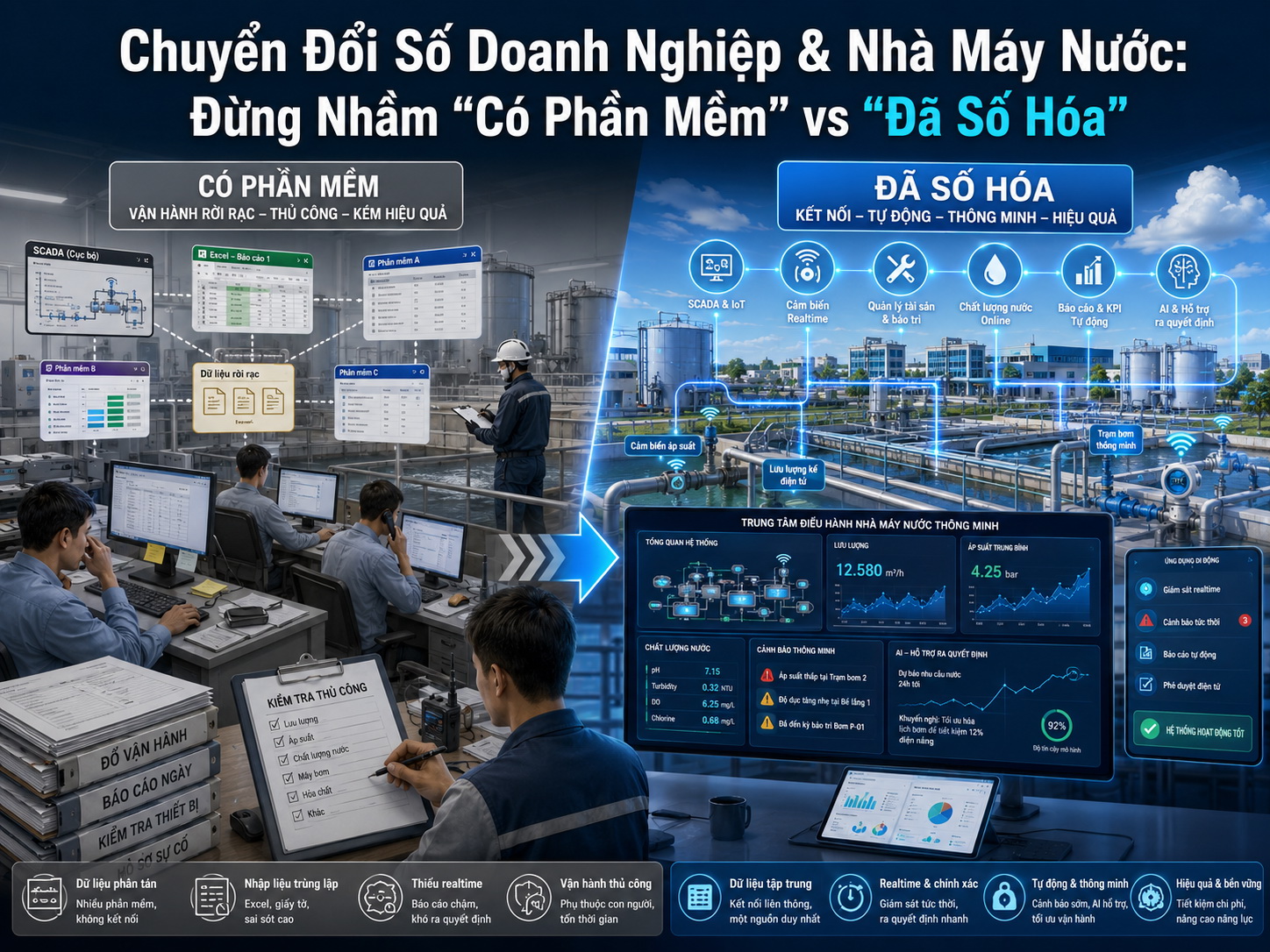 Chuyển Đổi Số Nhà Máy Nước Và Dữ Liệu Realtime
