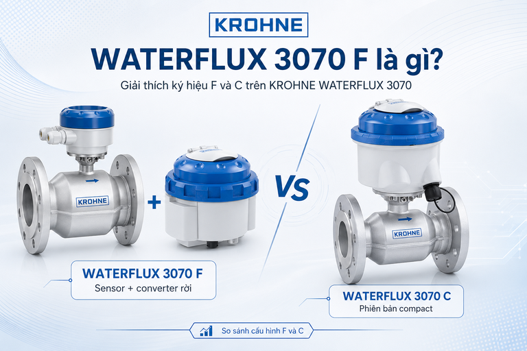 WATERFLUX 3070 F là gì? Phân biệt F và C KROHNE
