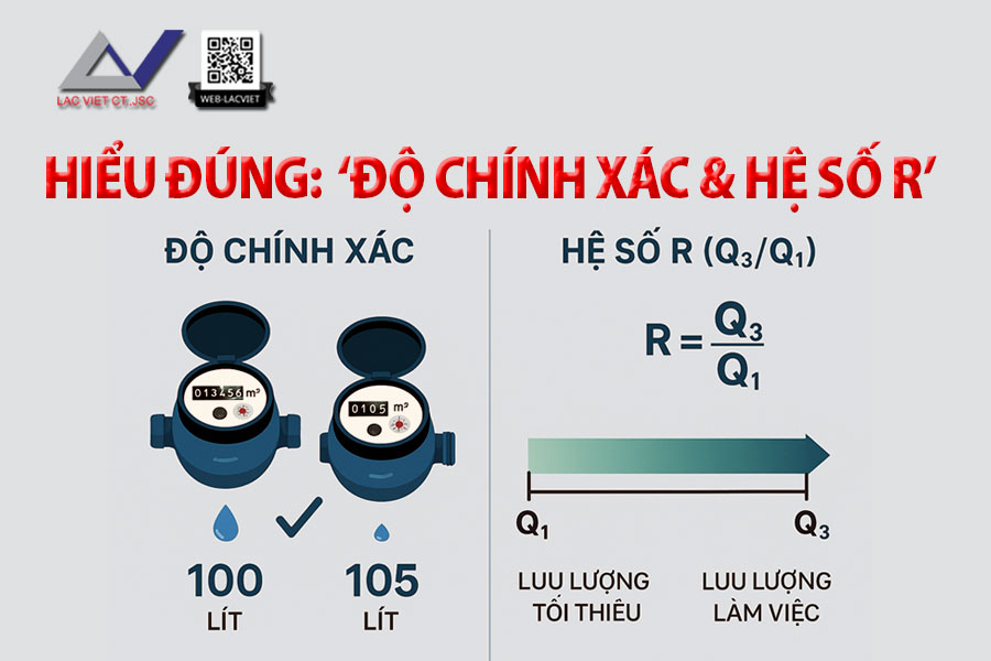 Hiểu đúng về độ chính xác và hệ số R (Q3/Q1) của đồng hồ đo nước
