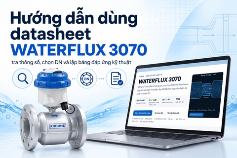 Datasheet WATERFLUX 3070: Tra DN và lập bảng đáp ứng