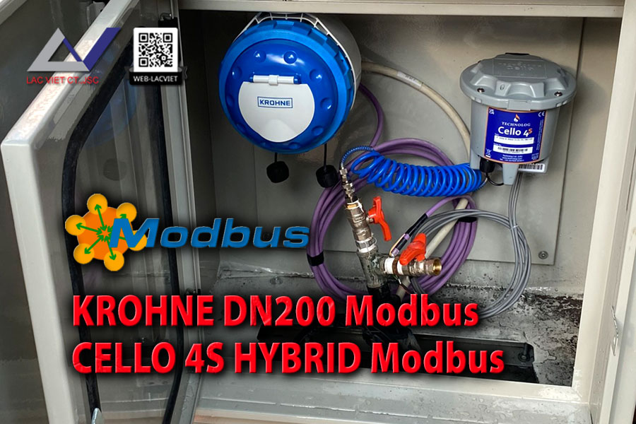 Krohne Waterflux 3070F DN200 Modbus đồng bộ Cello 4s Hybrid Modbus