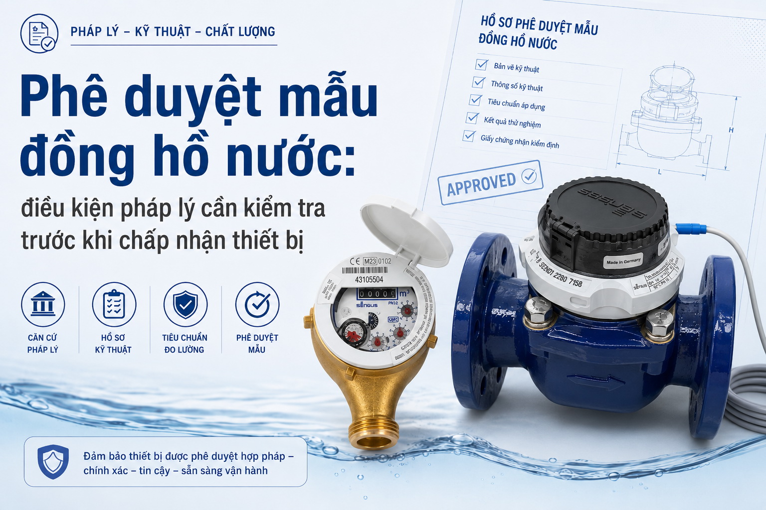 Phê duyệt mẫu đồng hồ nước: kiểm tra gì trước khi xét thầu