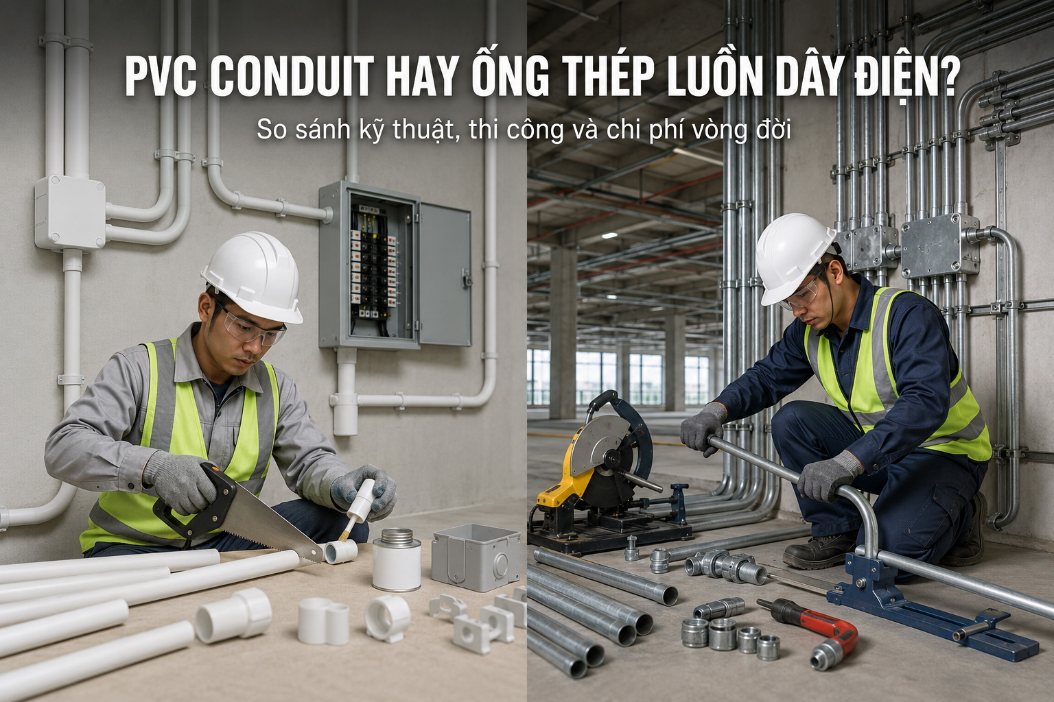 Ống PVC Conduit hay ống thép luồn dây điện tốt hơn?