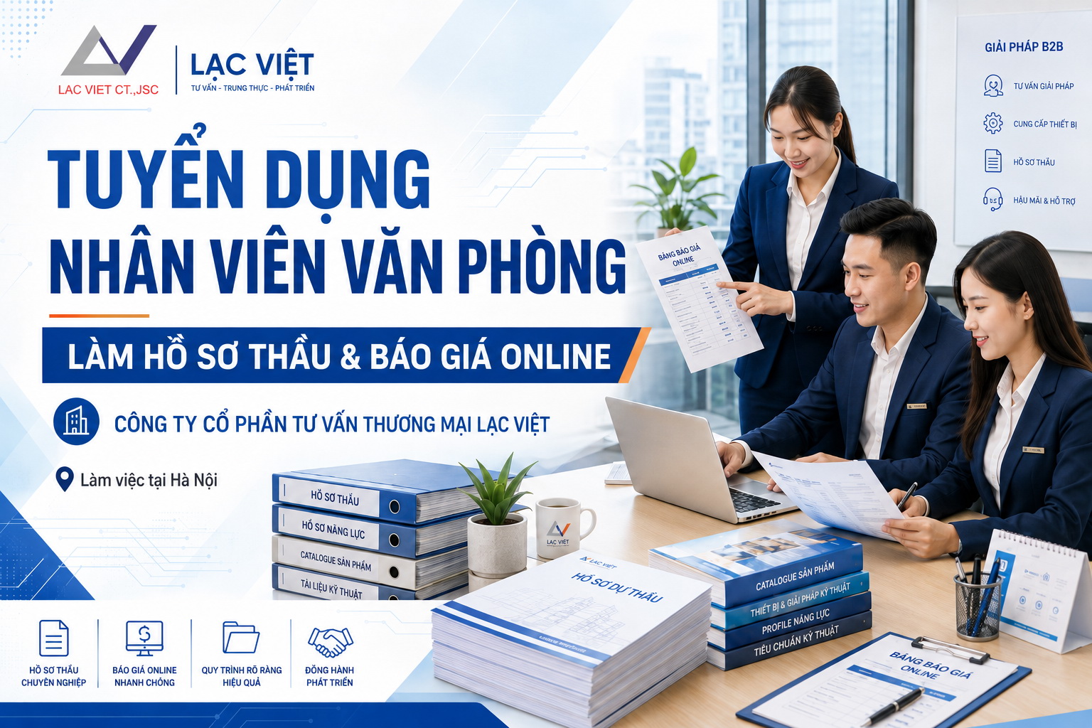 Tuyển Nhân Viên Văn Phòng Hồ Sơ Thầu Hà Nội