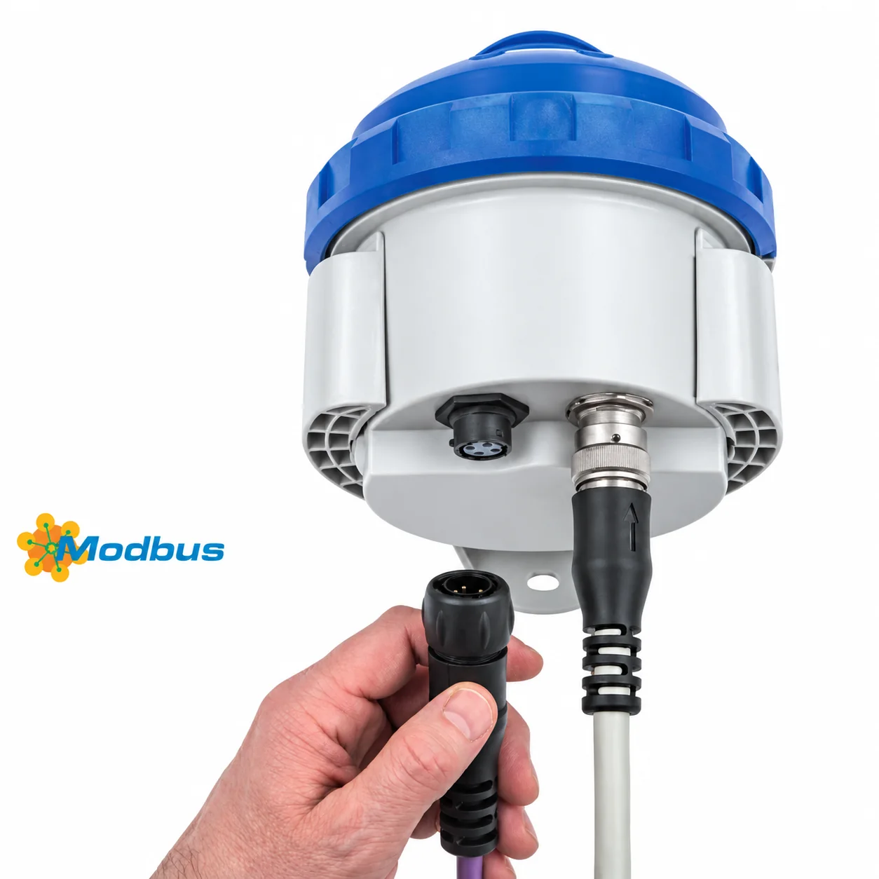 Cắm cáp Modbus vào IFC 070 – Đầu nối cáp I/O cắm nhanh – Modbus RTU / xung