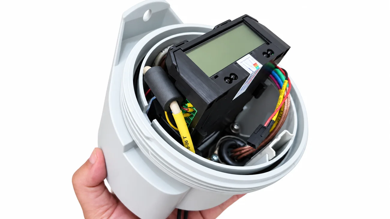Bên trong IFC 070 F – module màn hình – Mở nắp thấy module màn hình và pin