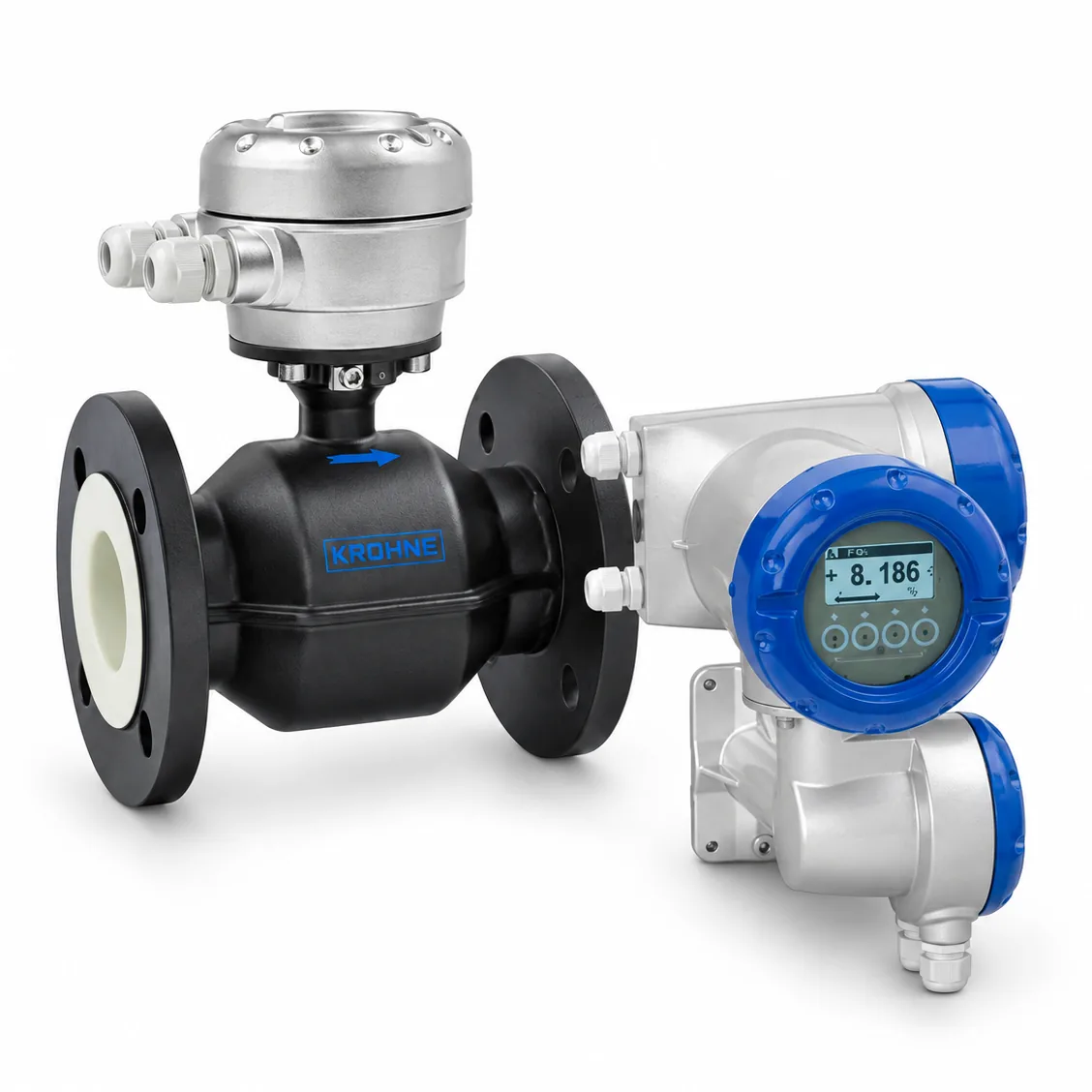 Cảm biến OPTIFLUX 2000 thân sơn đen, hộp đấu nối inox + IFC 300 F