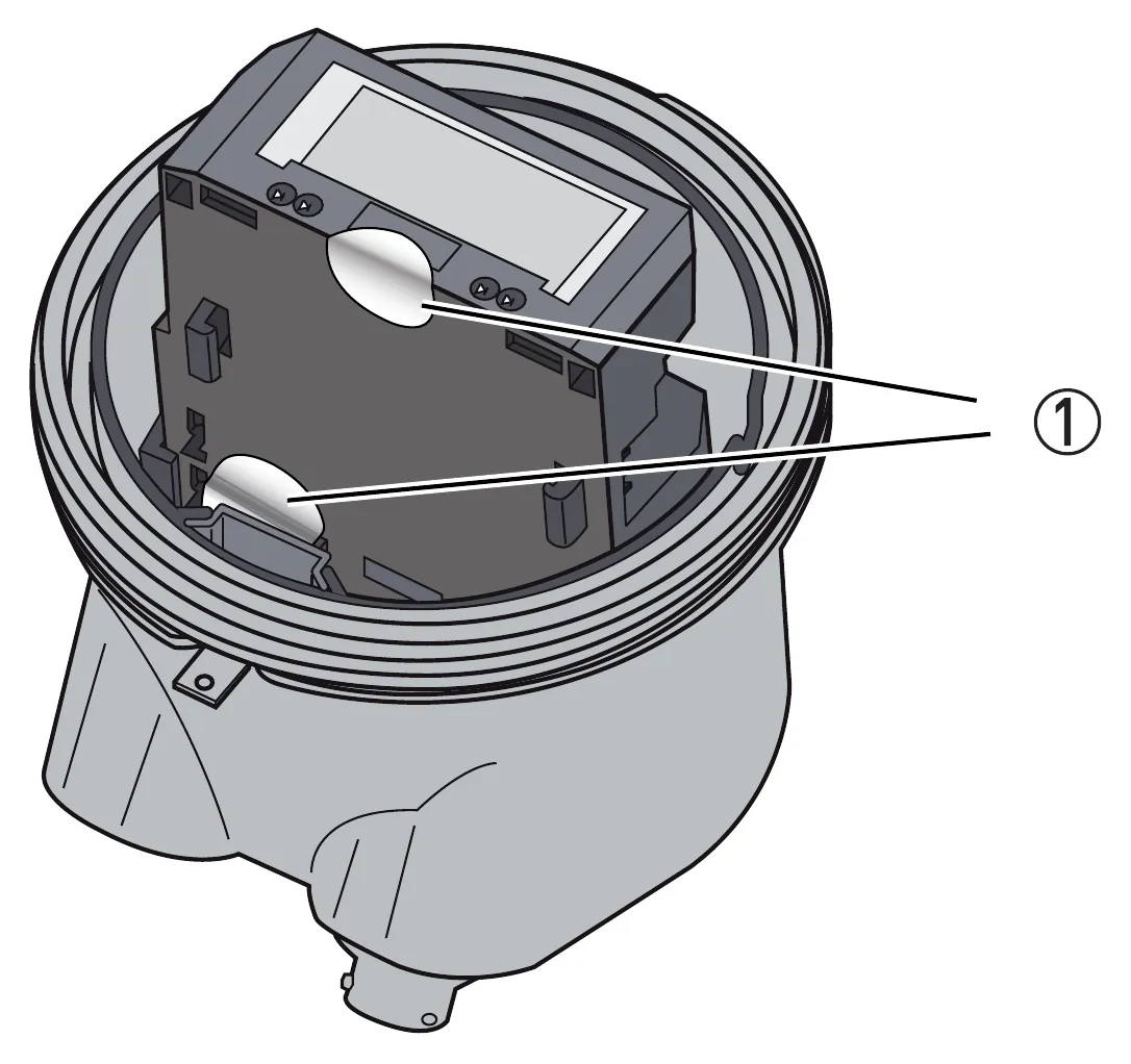 Hình 6-2: ① Vị trí niêm phong pháp định trong vỏ converter – KROHNE WATERFLUX 3070