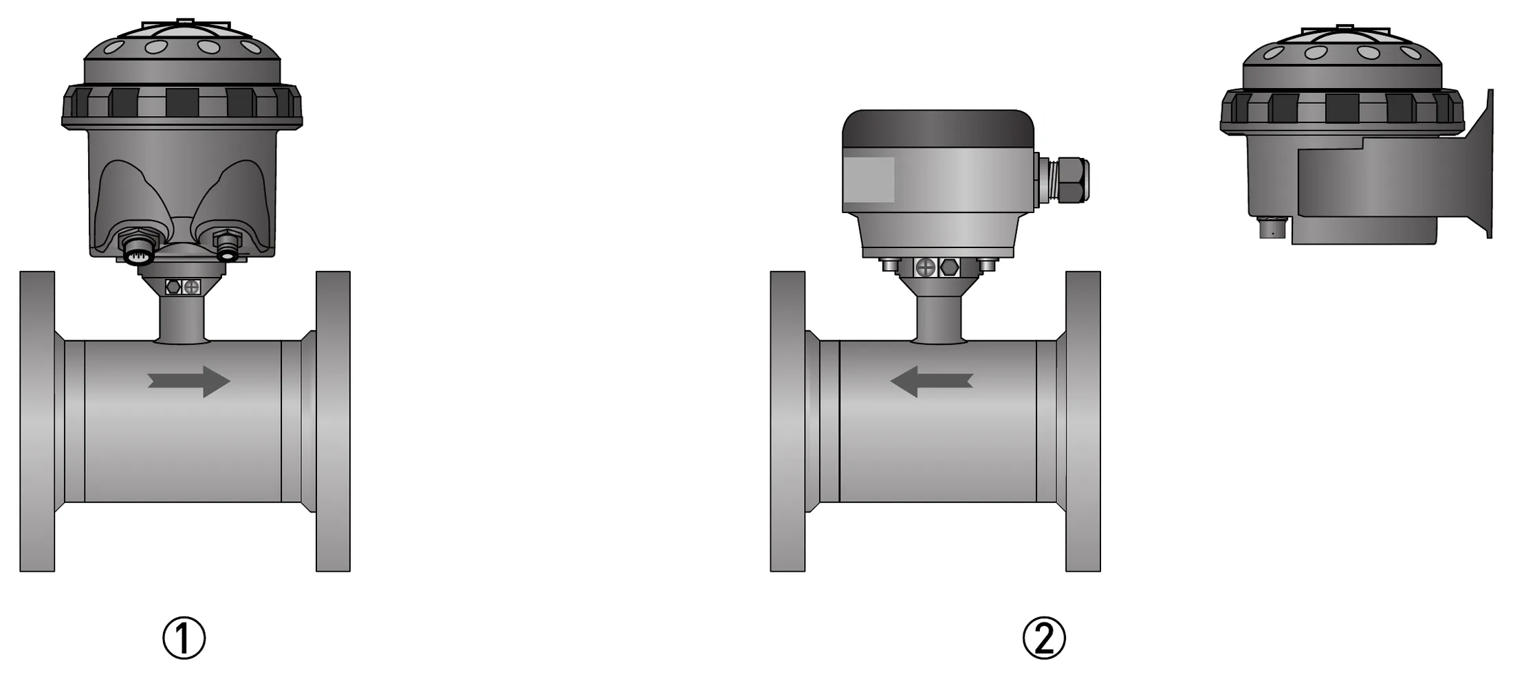 Hình 2-2: ① Bản compact ② Bản rời – KROHNE WATERFLUX 3070