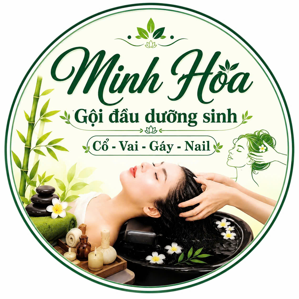 Logo MINH HÒA – Gội đầu dưỡng sinh, cổ vai gáy, nail tại Định Công
