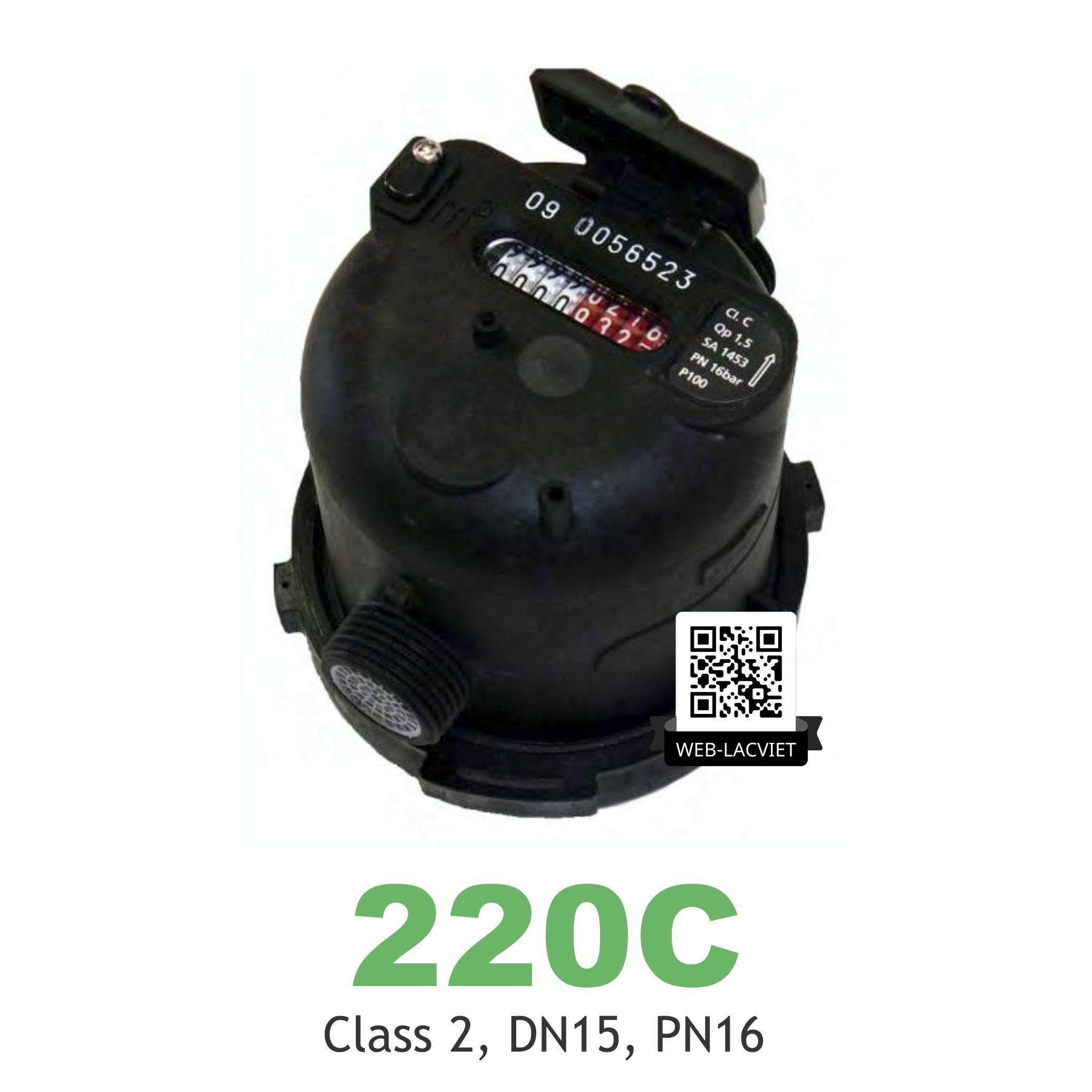 Đồng hồ nước DN15 SENSUS 220C nối ren
