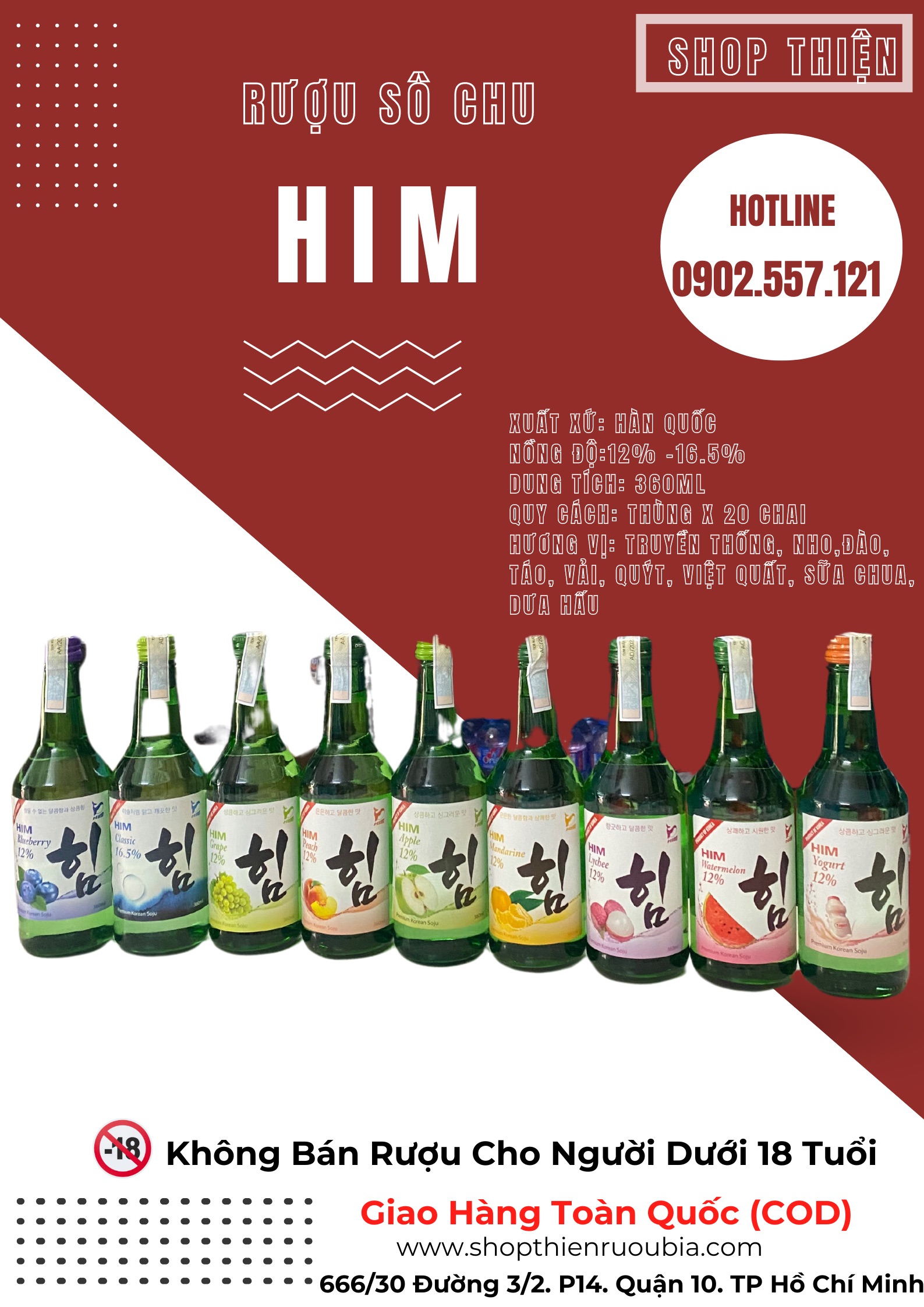 Soju Trái Cây Hàn Quốc HIM 12% 360ml