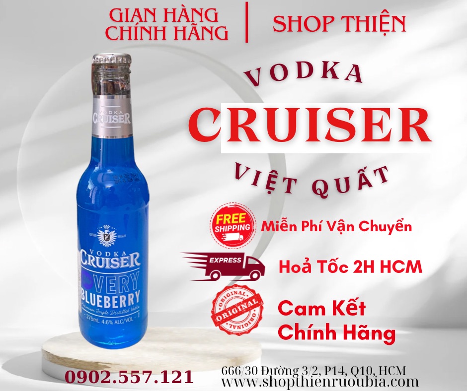 Vodka Cruiser Overy Blueberry 4,5% 275ml-Vị Việt Quất