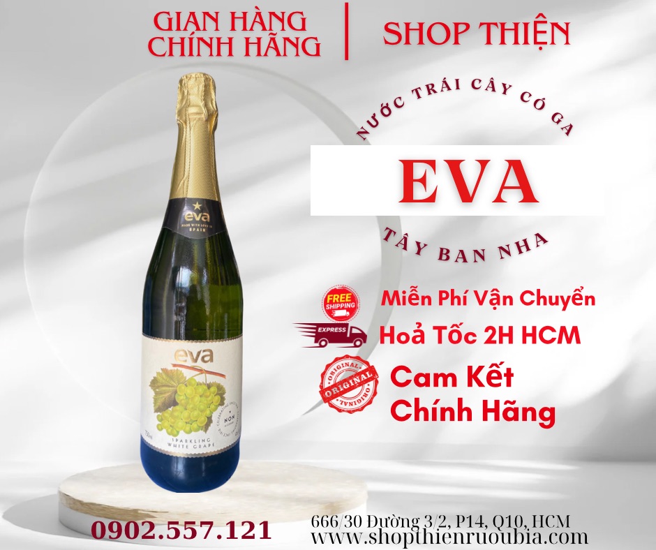 Nước Trái Cây Tây Ban Nha EVA Sparkling White Grape 750ml- Vị Nho Trắng