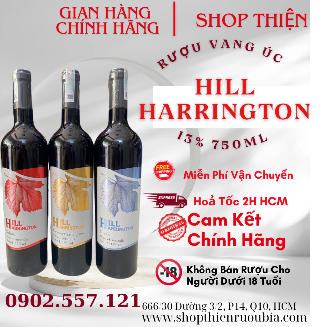 Vang Đỏ Úc HILL HARRINGTON 13% 750ml