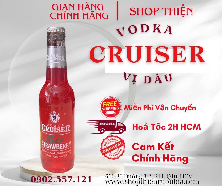 Nước Trái Cây Úc Vodka Cruiser 4,6% 275ml Strawberry- Vị Dâu