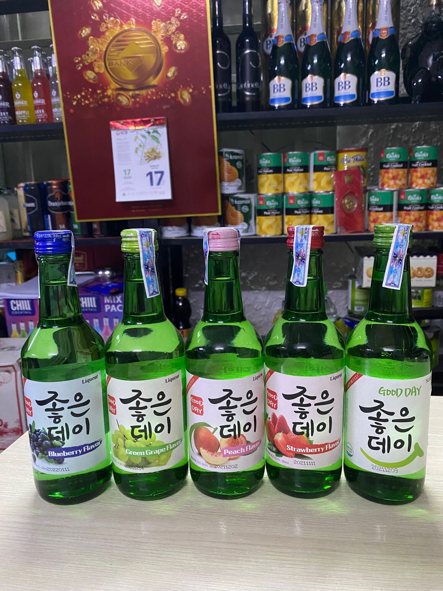 1 thùng mix Đủ 5 vị So.ju Good Day x 20 chai 360ml