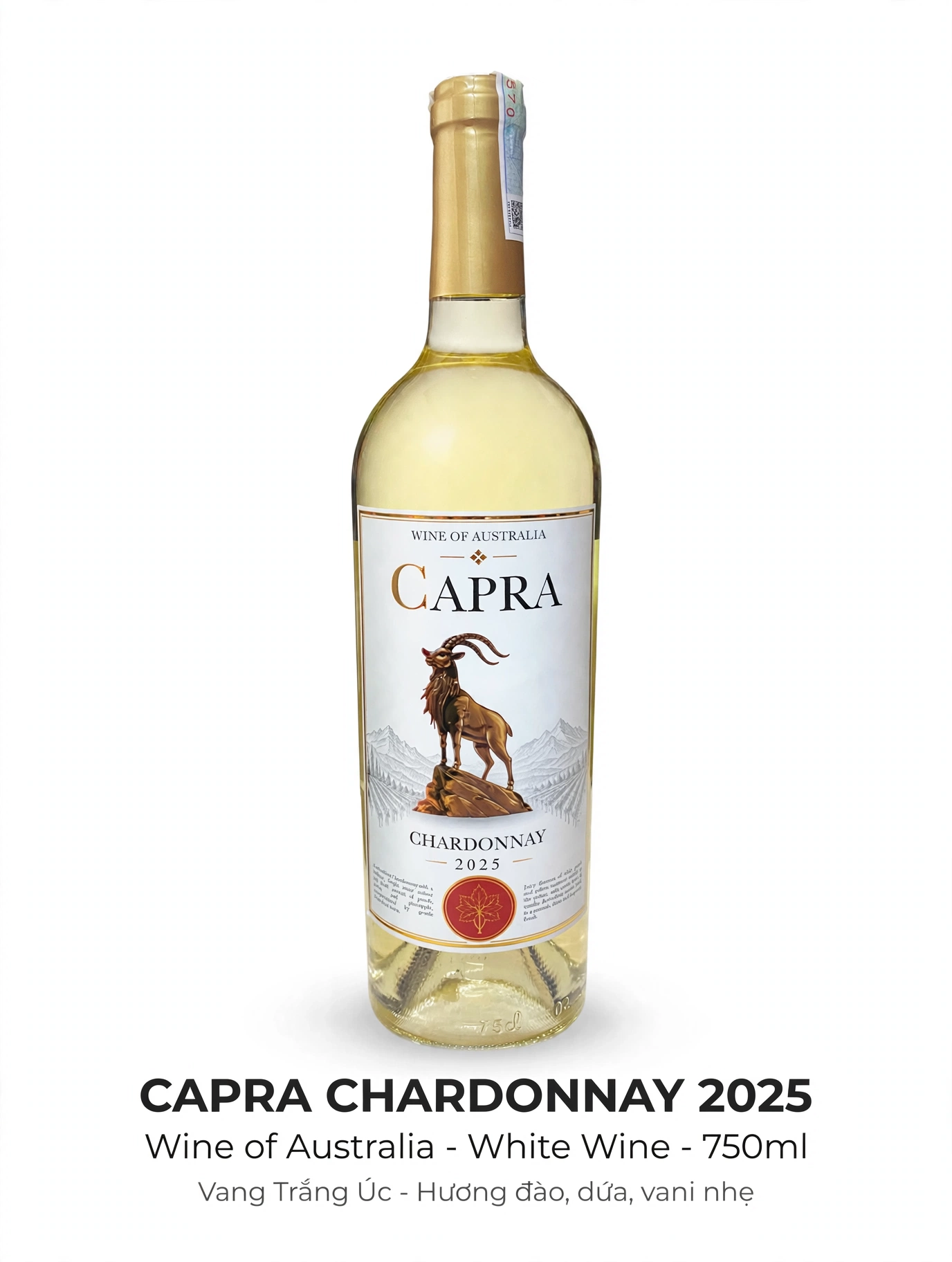 Vang Trắng Úc CAPRA Chardonnay 2025 - Wine of Australia 750ml