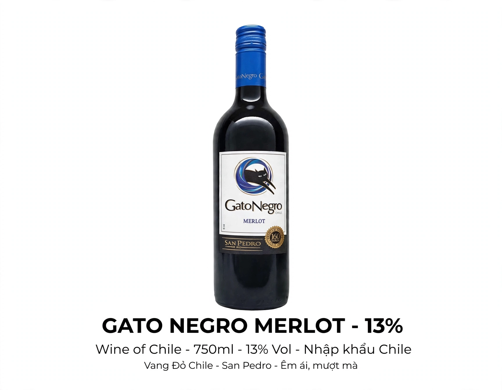 Vang Đỏ Chile Gato Negro Cabernet Sauvignon San Pedro 13% 750ml - Vang Đỏ Đậm Đà Nhất Bộ Mèo Đen