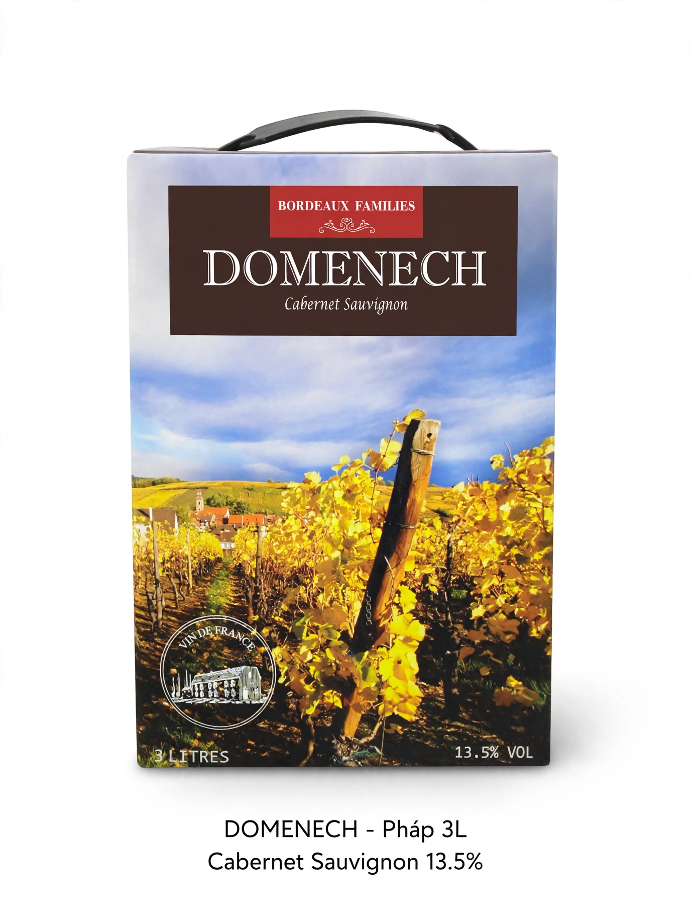 Vang Hộp 3 Lít DOMENECH Pháp 13.5% Bordeaux Families Cabernet Sauvignon