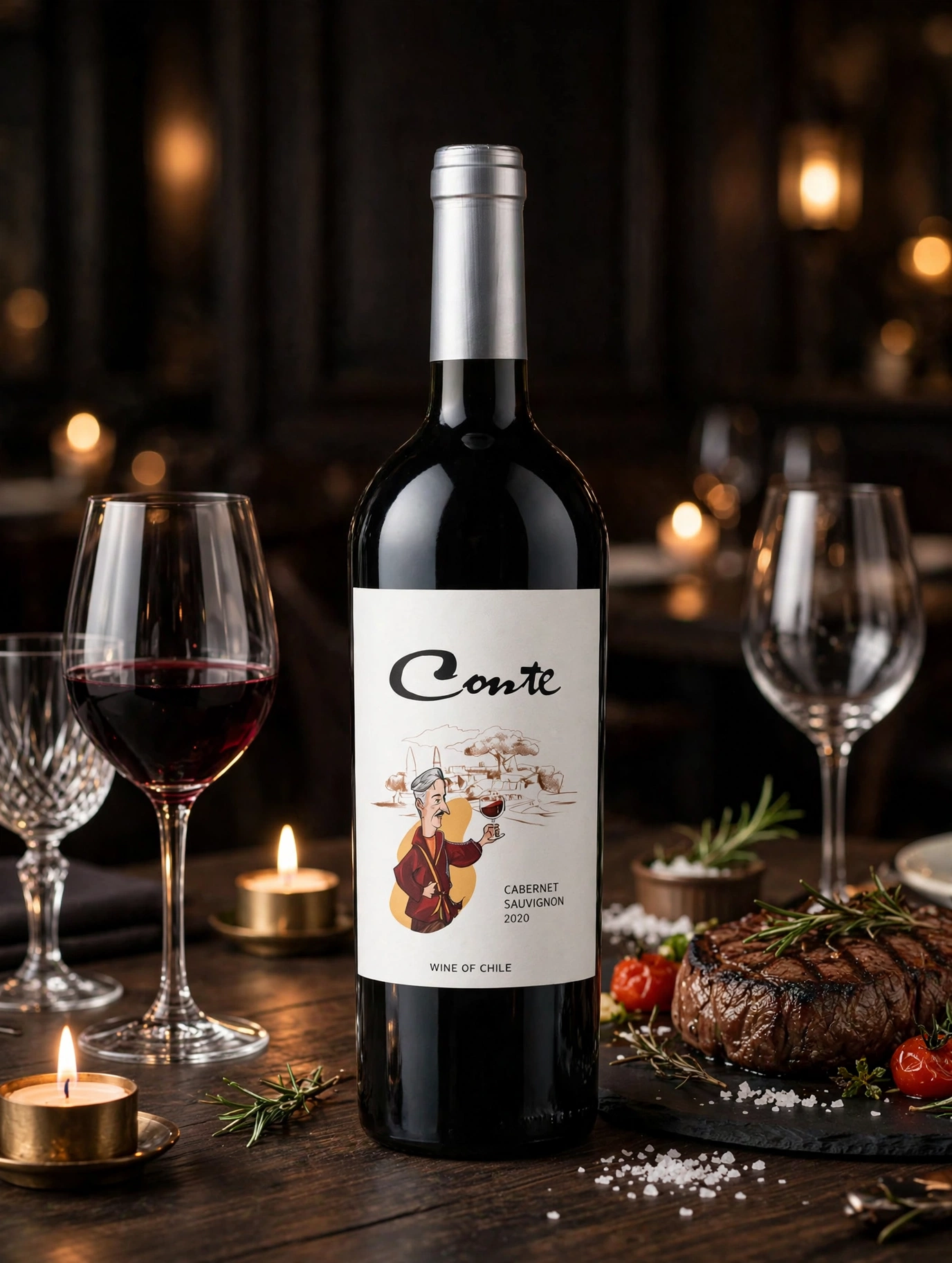 Rượu Vang Đỏ Chile Conte Cabernet Sauvignon 2020 - Wine Of Chile Chính Hãng 750ml