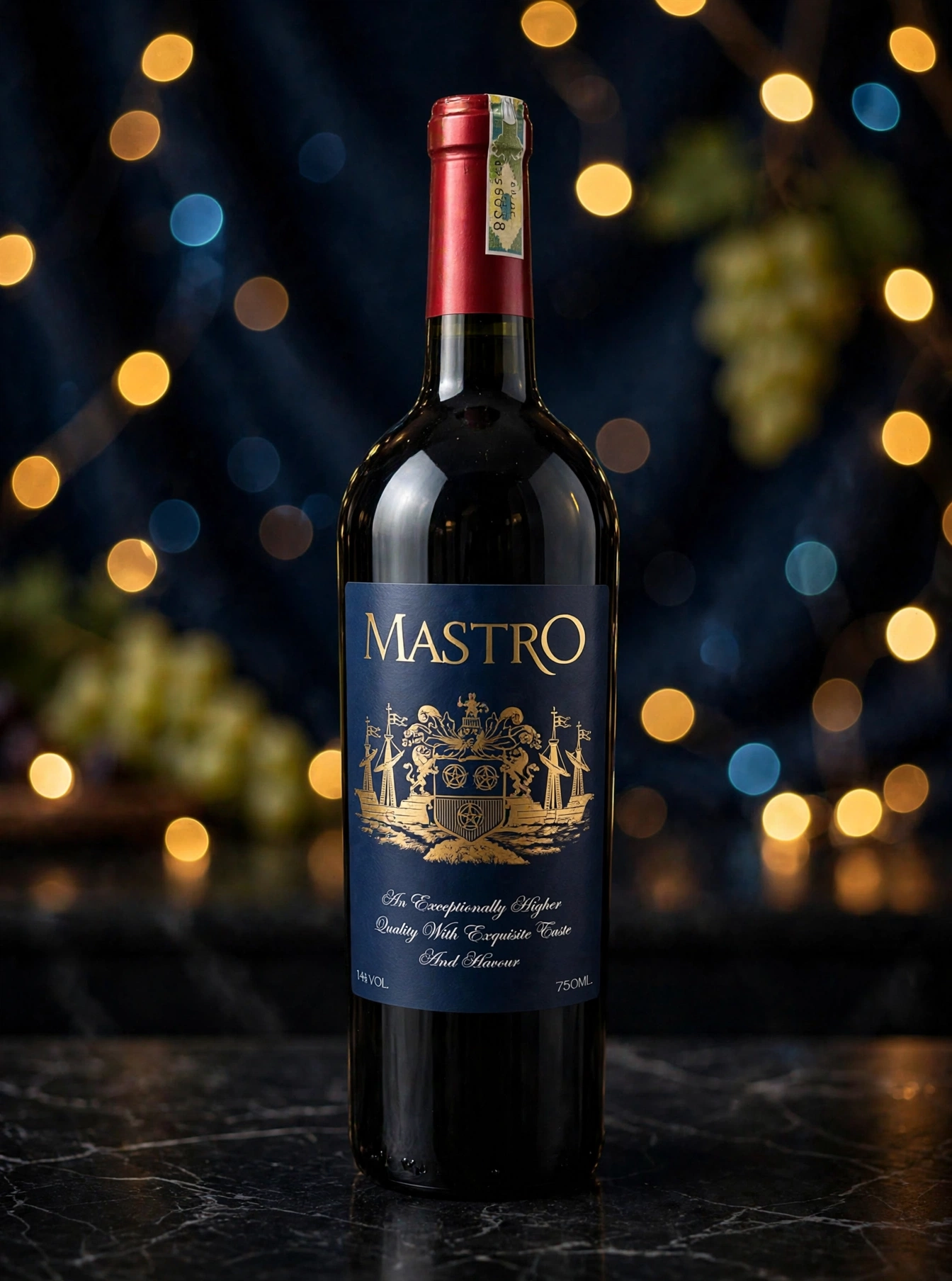 Vang Đỏ MASTRO Nhãn Xanh Navy 750ML 14% - Vị Êm Dịu Chát Nhẹ - Dễ Uống