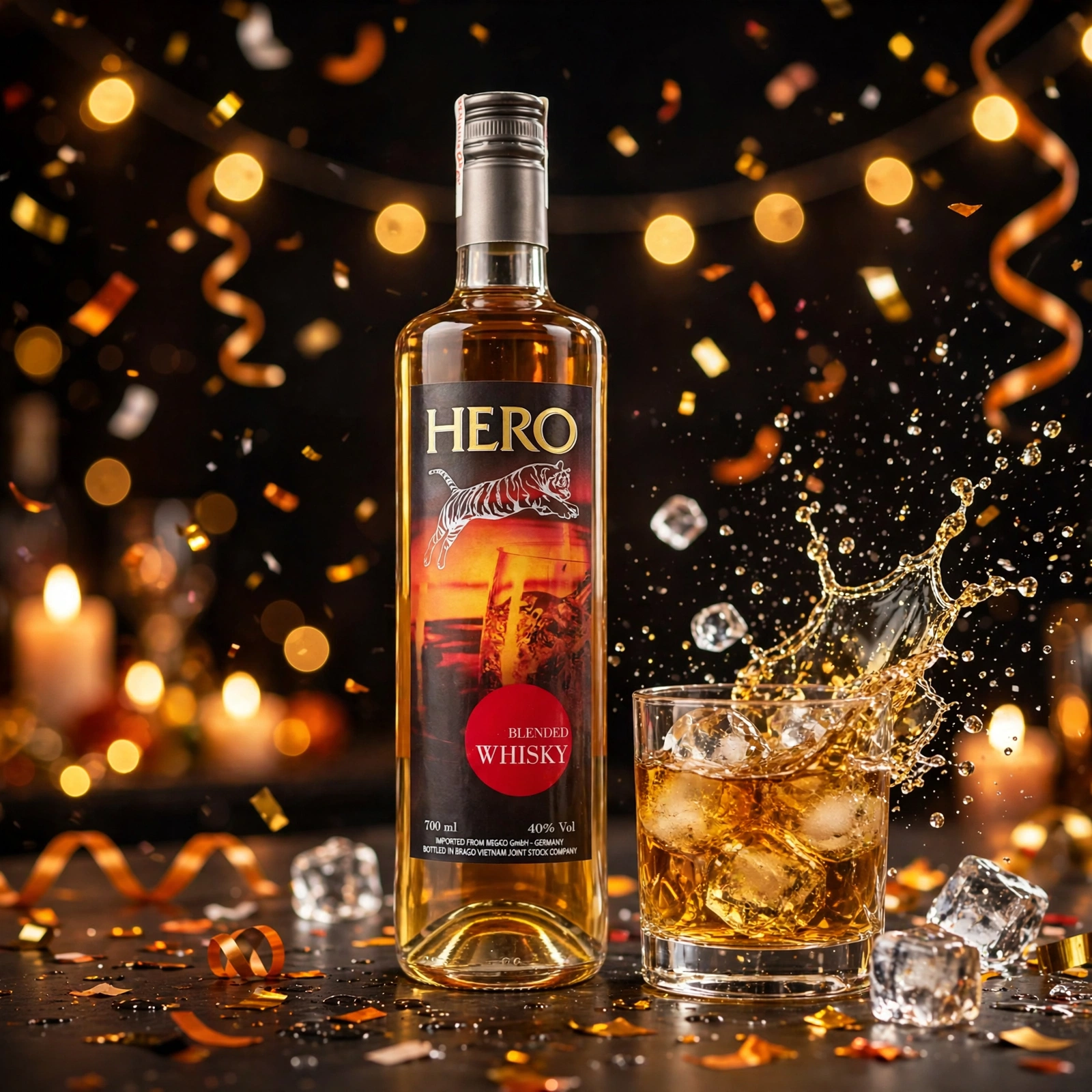 Rượu Whisky HERO Blended Whisky 700ml 40% Vol - Rượu Mạnh Pha Chế Cao Cấp