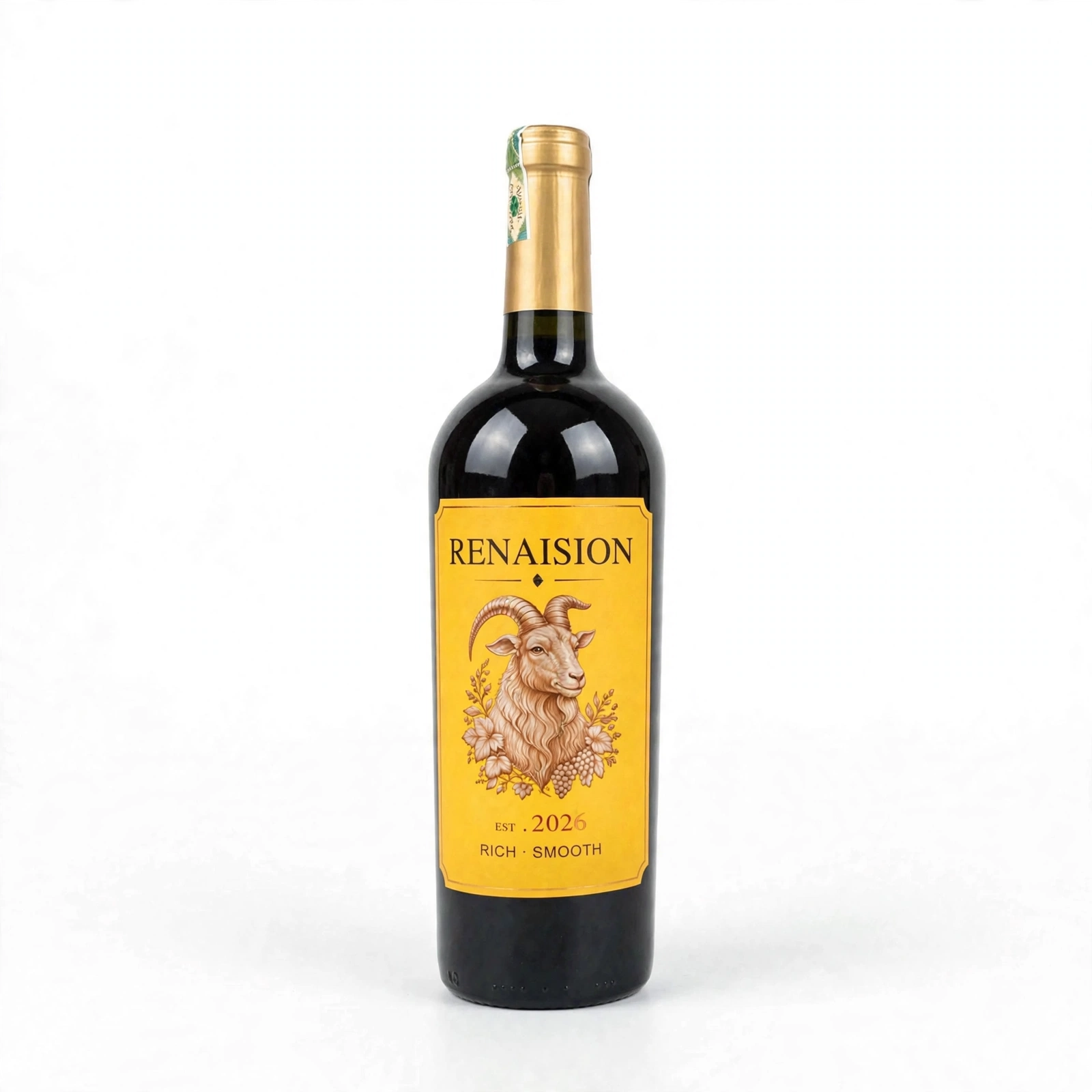 Rượu Vang Đỏ Renaision Nhãn Vàng Gold EST 2026 Rich Smooth 750ml - Vang Đầu Dê Tài Lộc - Vị Đậm Êm - Quà Tết Sang