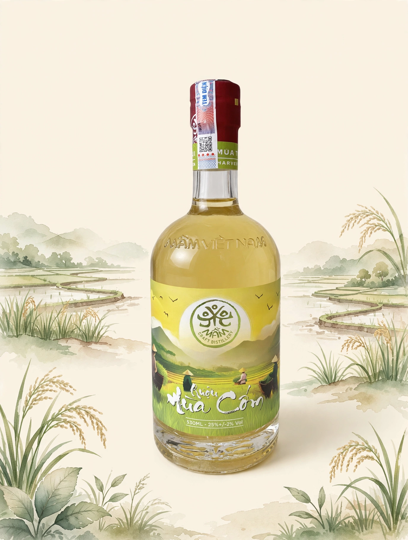 Rượu Mùa Cốm MẦM Craft Distillery 530ml 25% Vol - Mua Com Liqueur - Rượu Cốm Hà Nội - Rượu Trái Cây Thủ Công