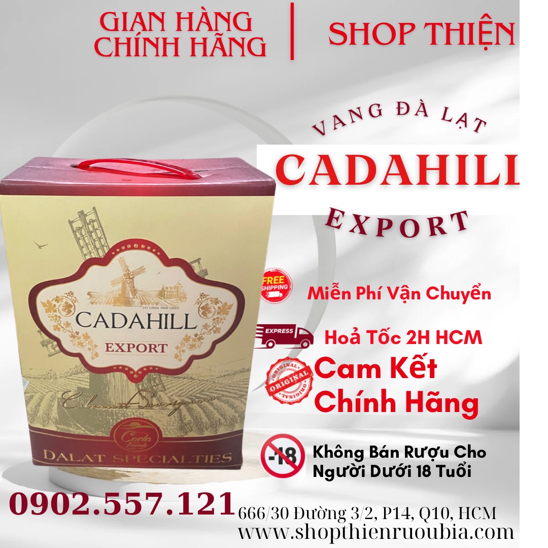 Vang Đà Lạt Đỏ CADAHILL EXPORT 13.5% 3 Lít