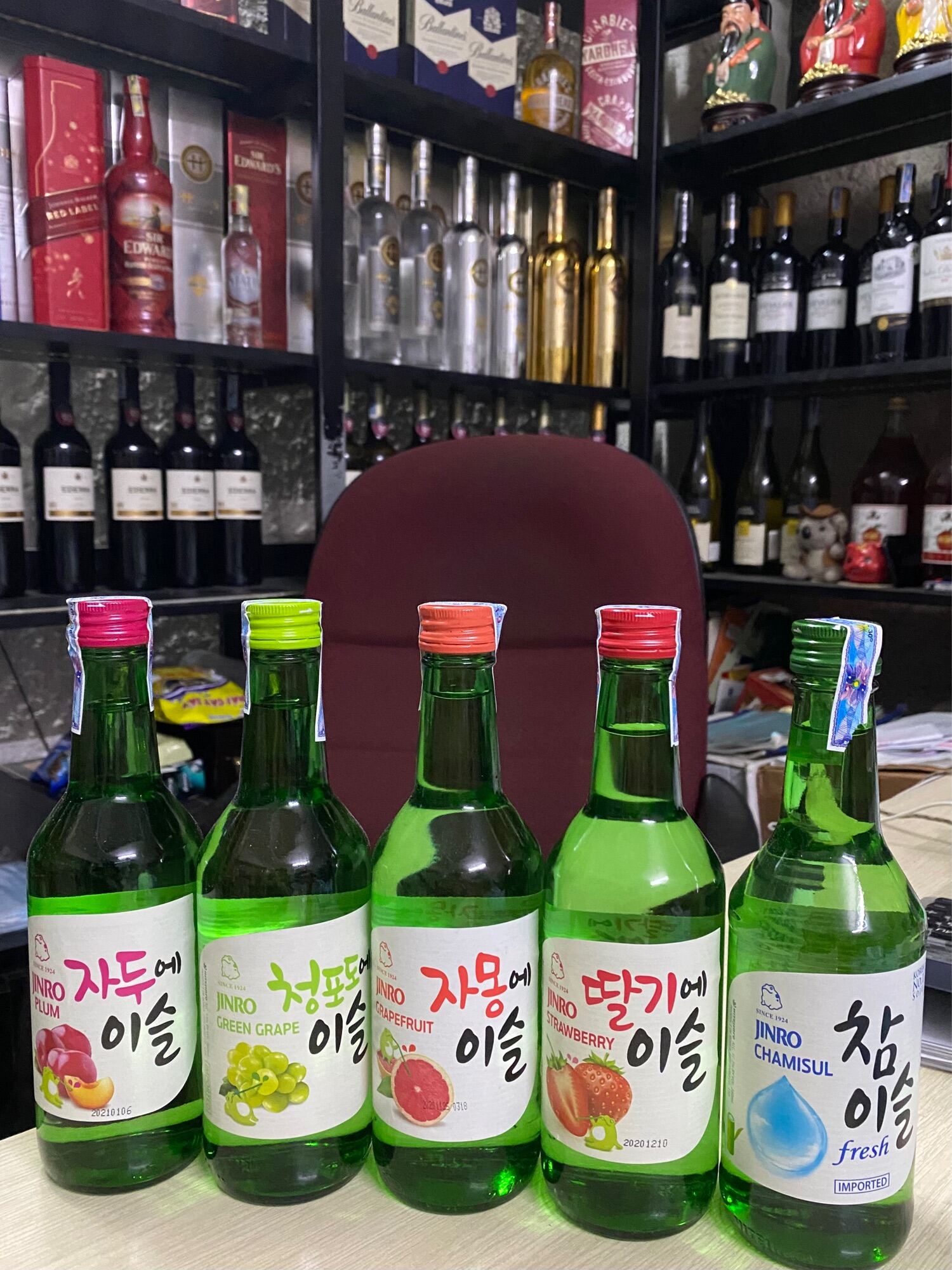 Combo mix 5 vị soju Hàn Quốc Jinro 360ml