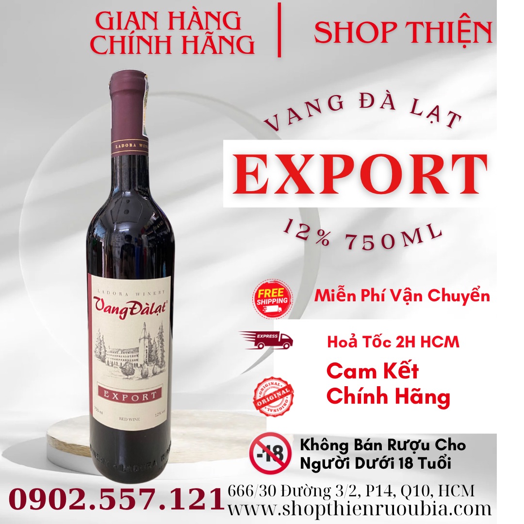 Vang Đà Lạt Export Đỏ  12% 750ml