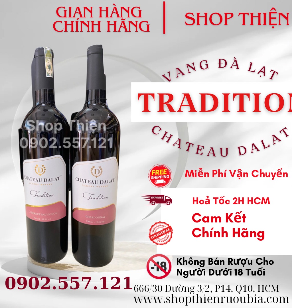 Rượu Vang Đà Lạt Chateau Dalat Tradition   12% 750ml