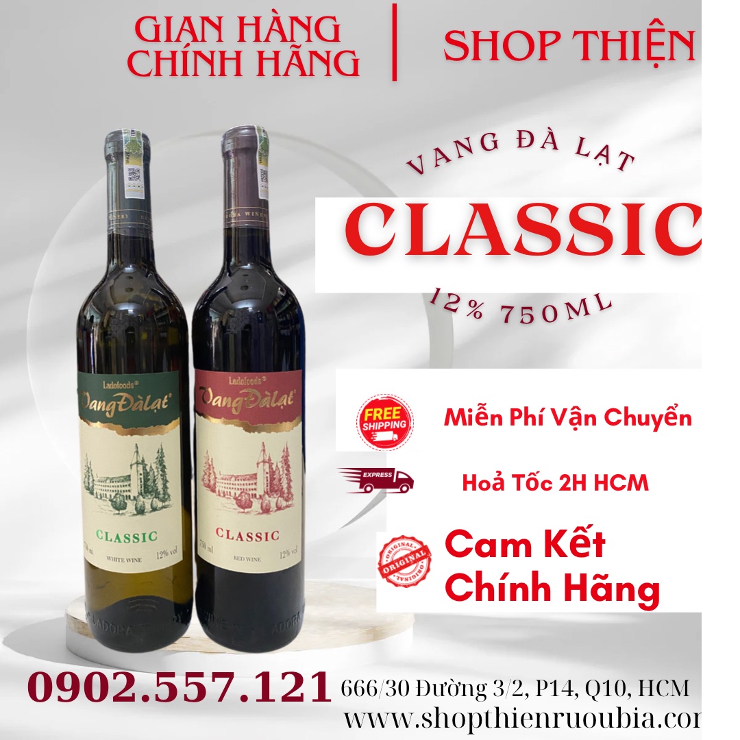 Rượu Vang Đà Lạt CLASSIC  12% 750ml