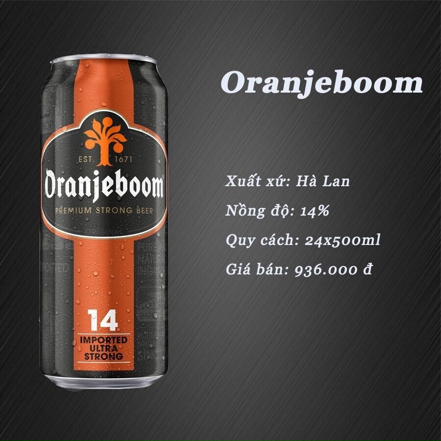 Bia Hà Lan Oranjeboom 14 Độ lon 500ml