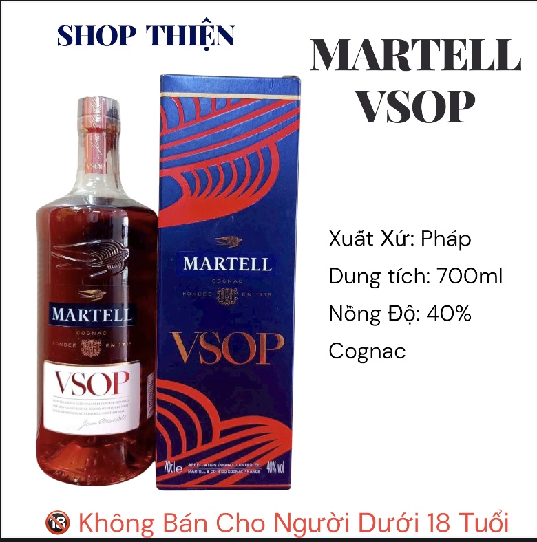 Rượu Cognac Martell VSOP - 700ml / 40% - Pháp