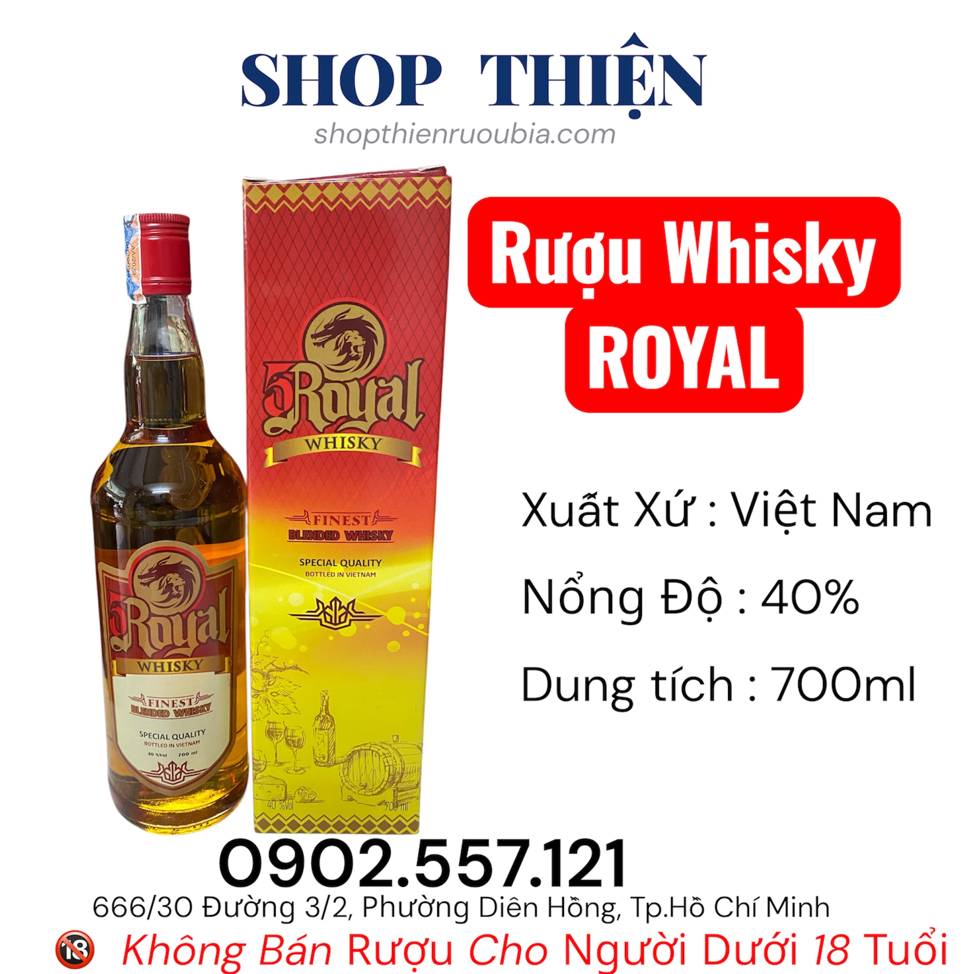 Rượu ROYAL Whisky 40% 700ml