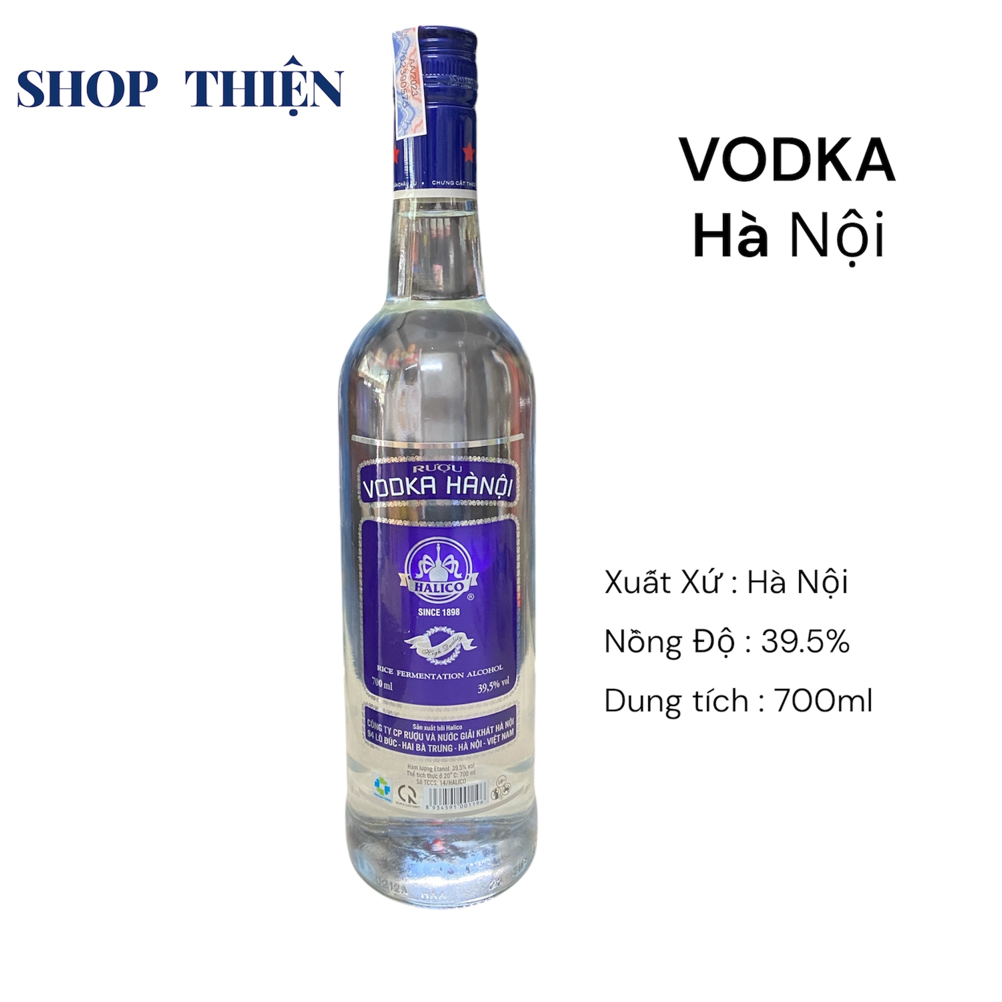 Vodka Hà Nội Halico 700ml 39.5% Chính Hãng 100%