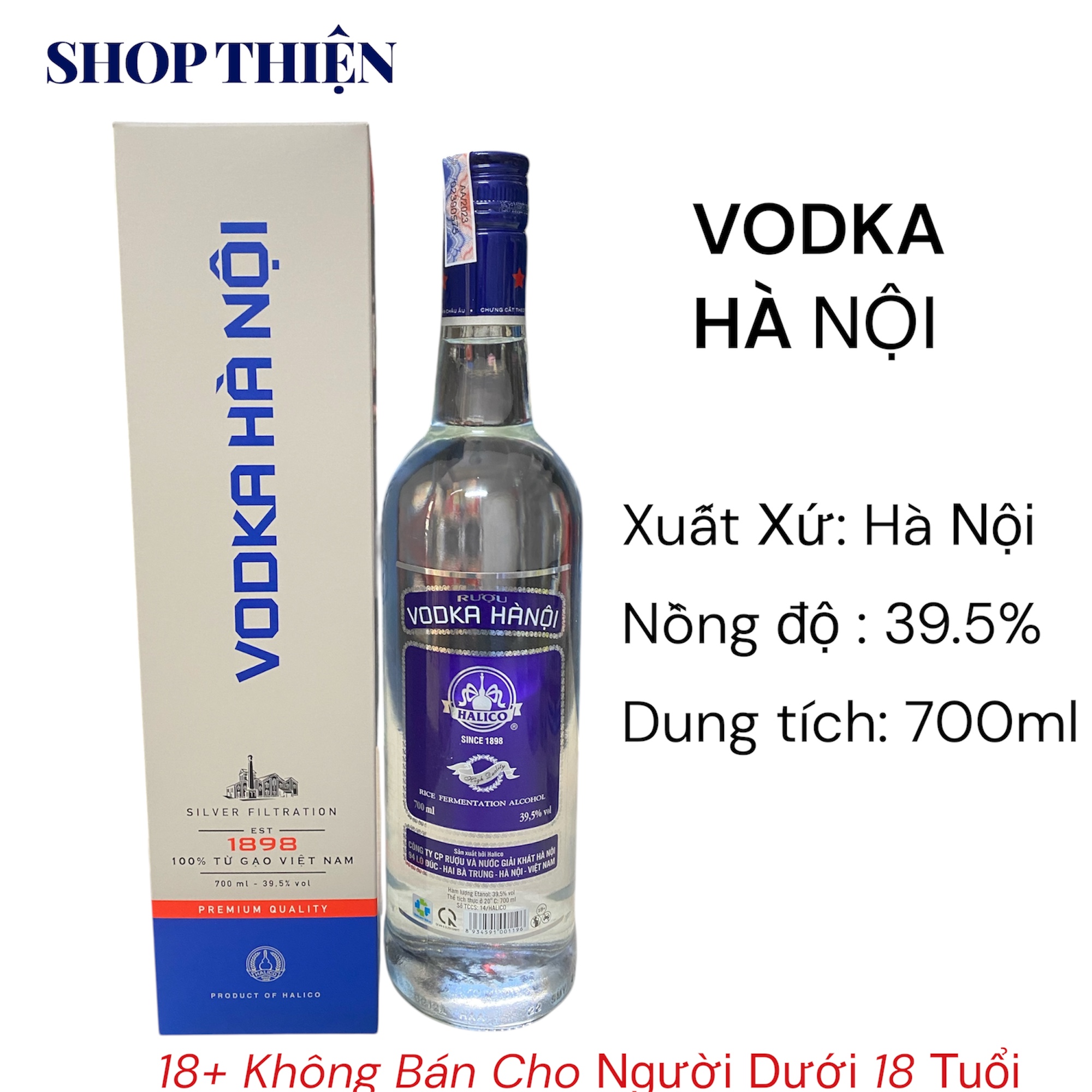 Vodka Hà Nội 700ml 39.5% Chính Hãng Halico Shop Thiện