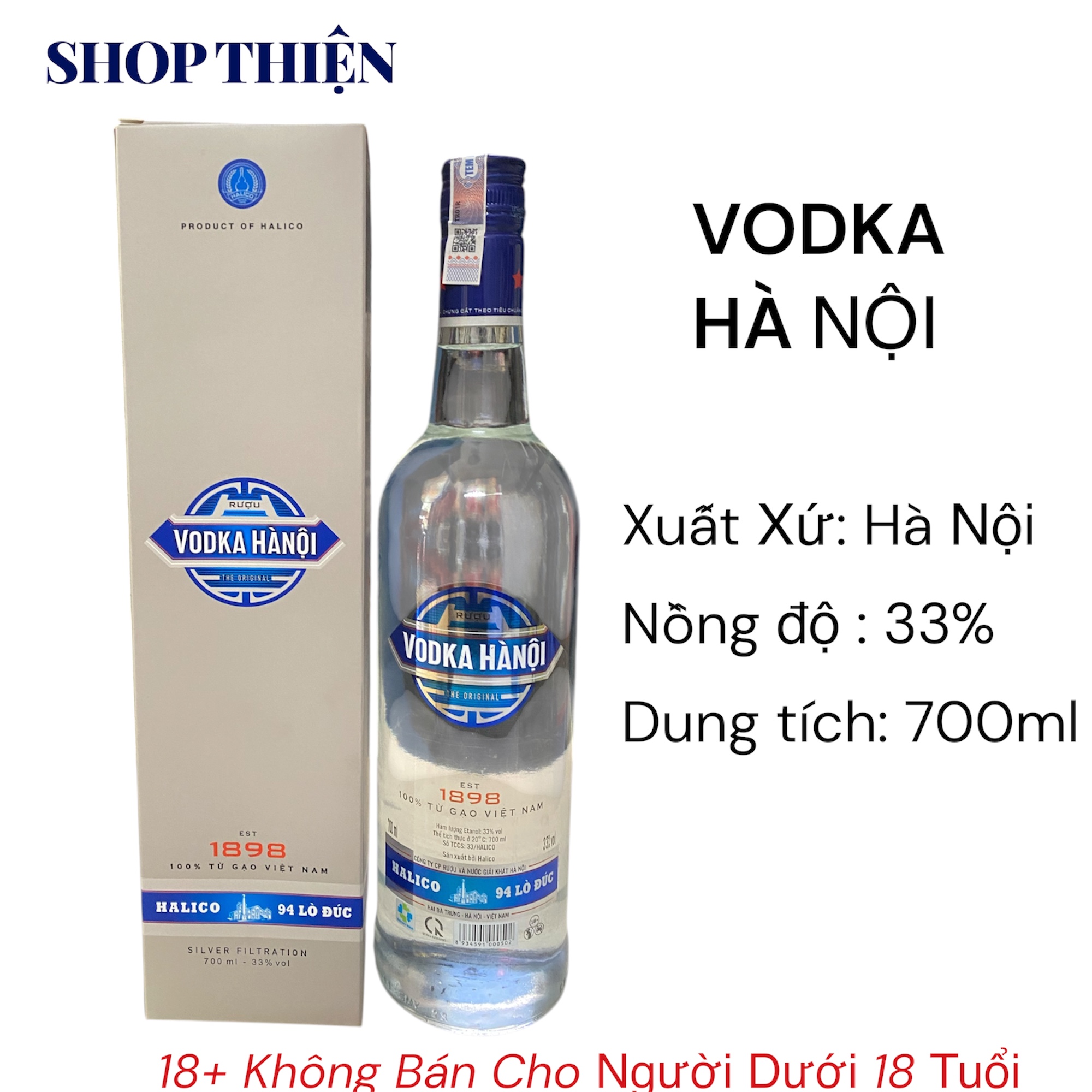 Vodka Hà Nội Halico 700ml 33 Độ Chính Hãng Halico Shop Thiện