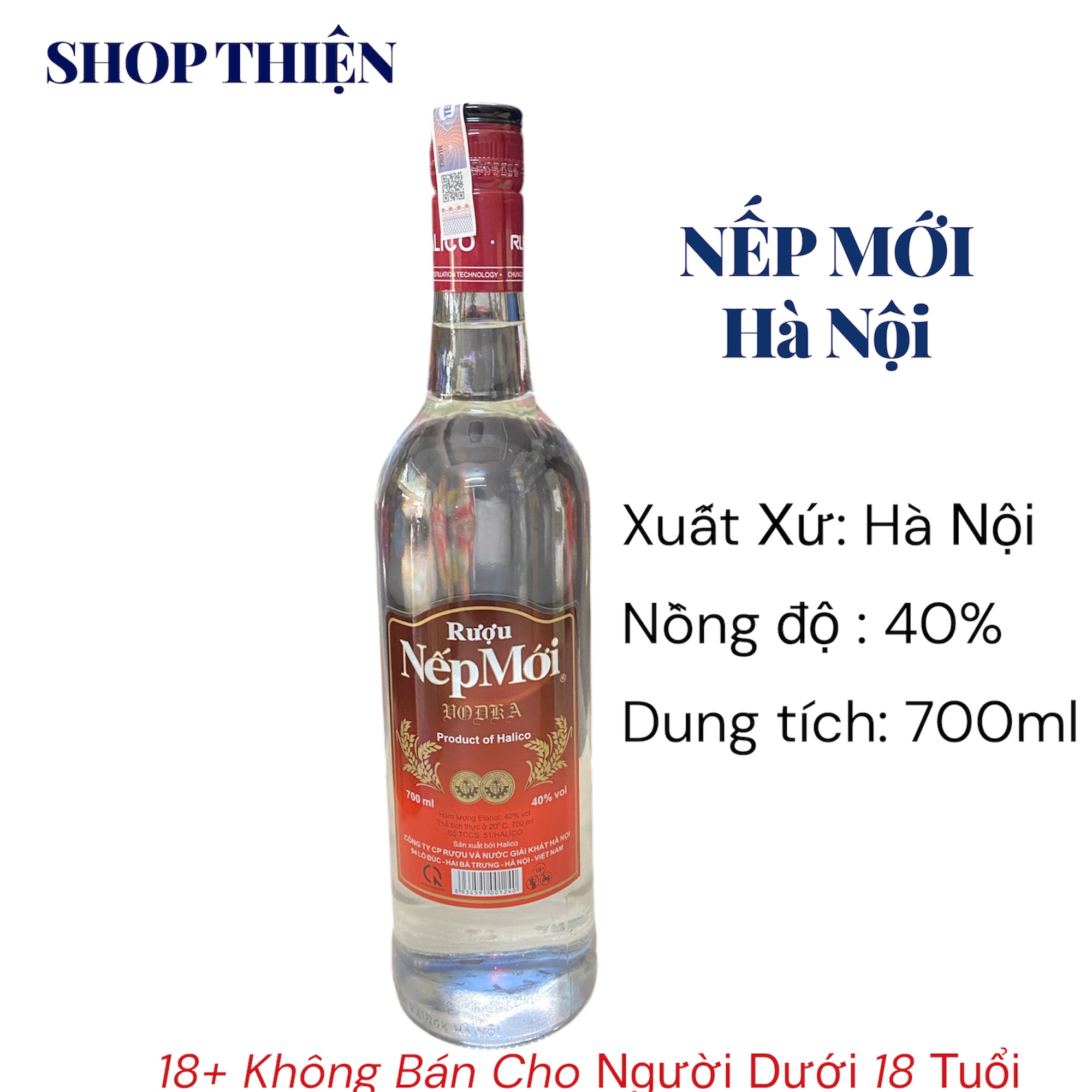 Rượu NẾP MỚI Hà Nội 40% 700ml