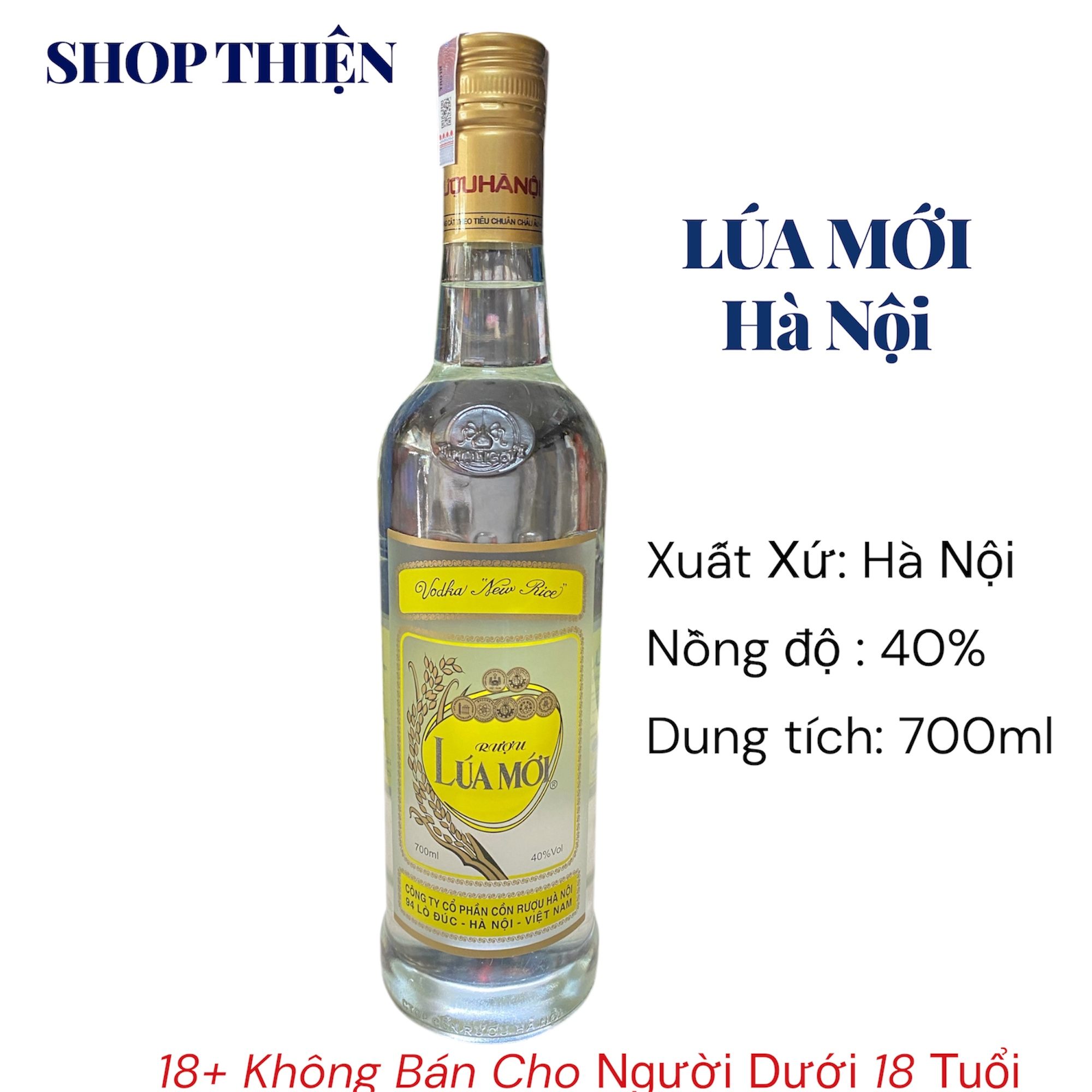 Rượu Lúa Mới Hà Nội 40% 700ml - Halico Chính Hãng