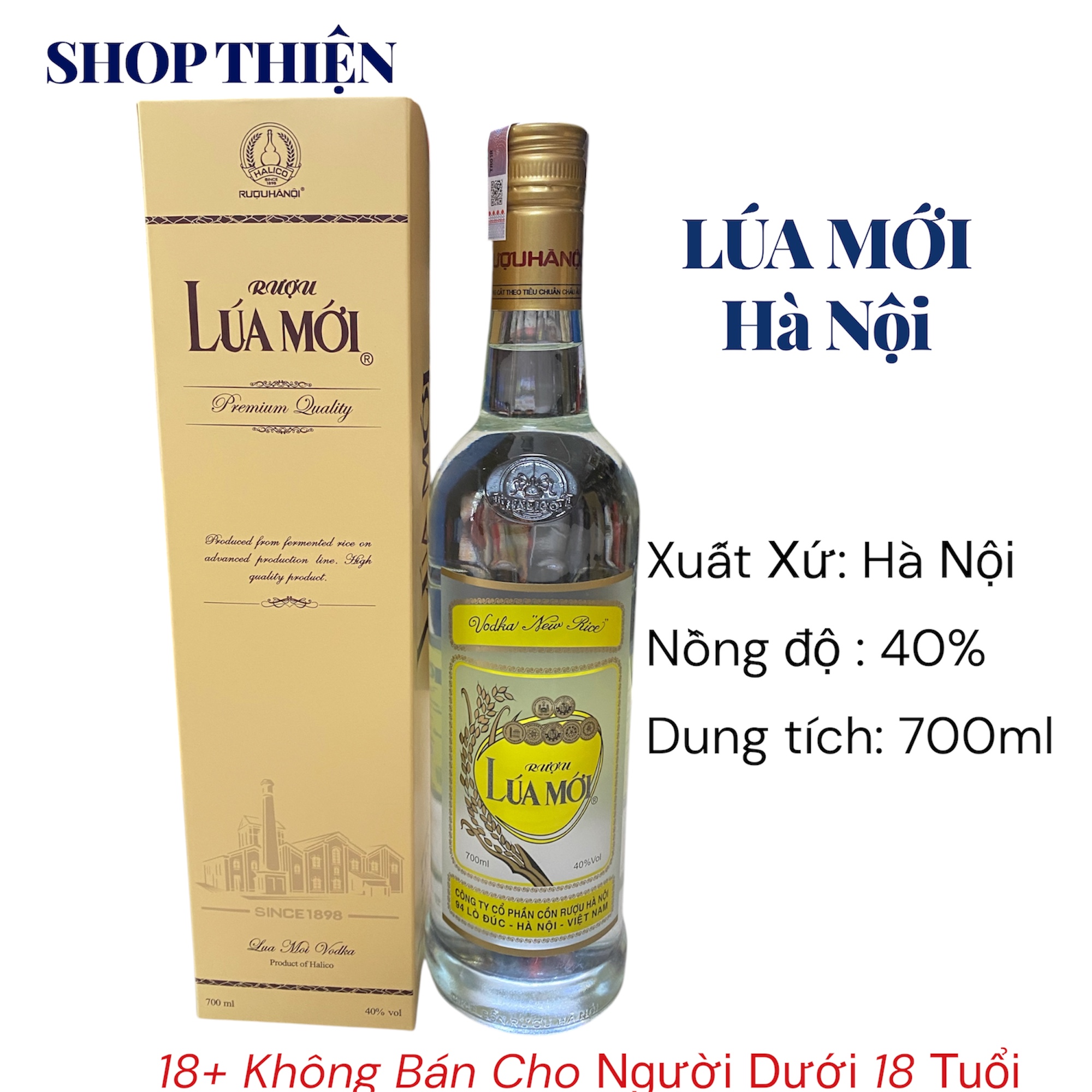 Rượu Lúa Mới Hà Nội 40% 700ml Chính Hãng Halico Shop Thiện