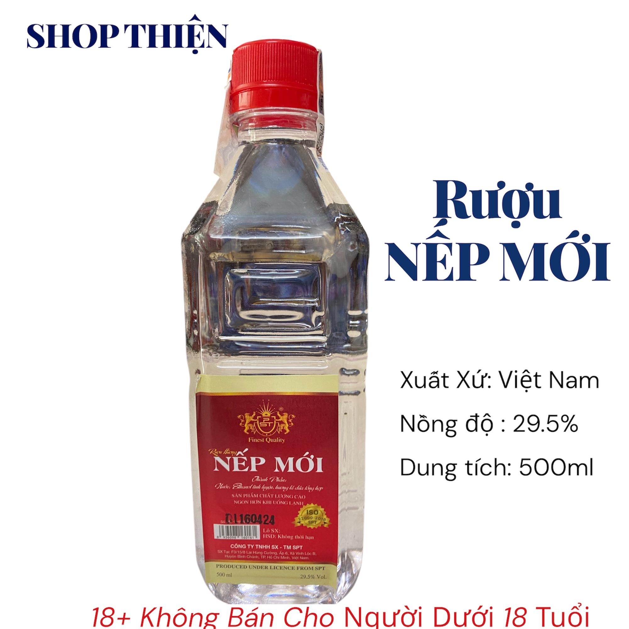 Rượu Nếp Mới 29.5% Chai 500ml - Hương Vị Truyền Thống SHOP THIỆN