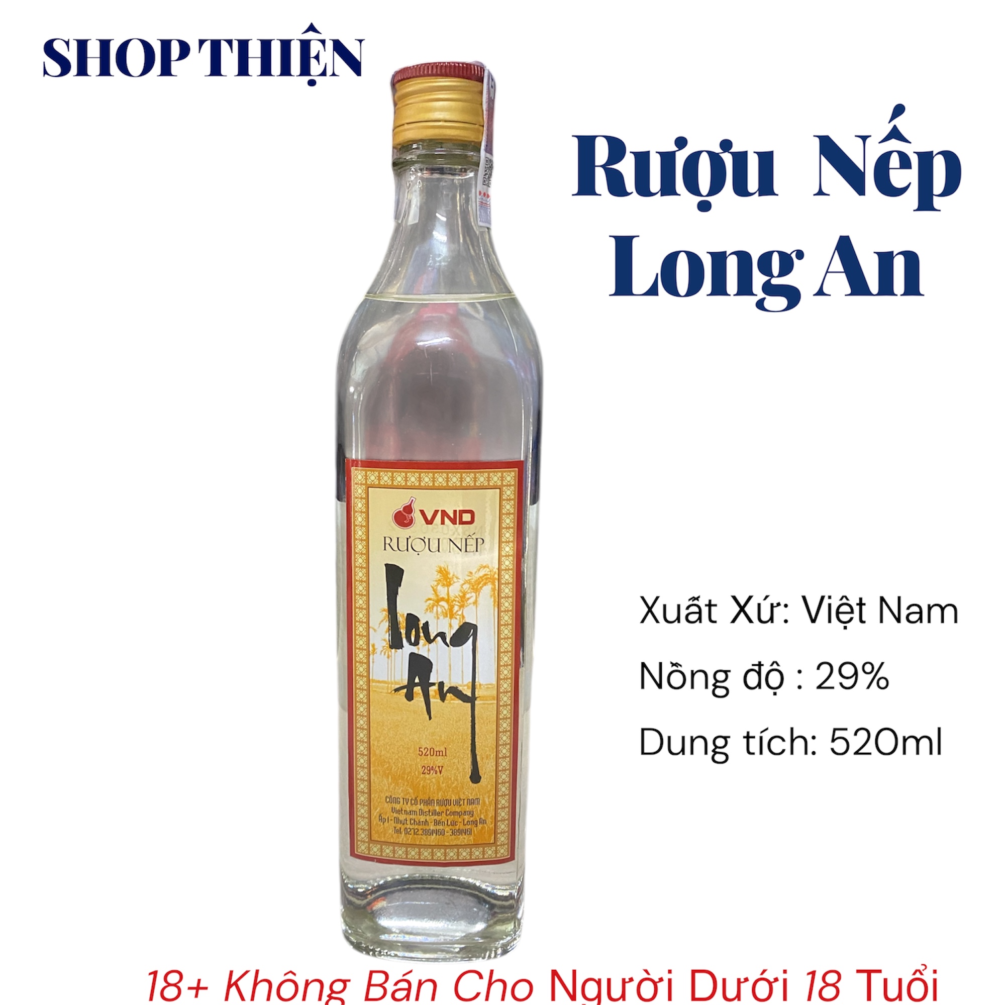 Rượu Nếp Long An 29% 520ml Chính Gốc - Đặc Sản Miền Tây Chai 520ml Giá Tốt